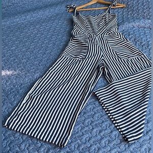 Monteau Black and White Chevron Jumpsuit